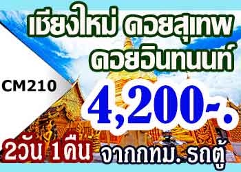 CM210 ทัวร์เชียงใหม่ ดอยอินทนนท์ ดอยสุเทพ 4,200 บาท จากกทม รถตู้ - 2วัน 1คืน