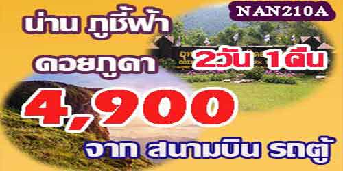 NAN210A ทัวร์น่าน ภูชี้ฟ้า ดอยภูคา 4900 บาท จากสนามบิน รถตู้ - 2วัน 1คืน