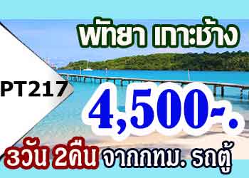 PT217  เกาะช้าง ทัวร์พัทยา 4,500 บาท จากกทม. รถตู้VIP - 3วัน 2คืน