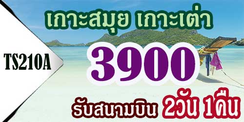 TS210A ทัวร์เกาะสมุย เกาะเต่า 2วัน 1คืน ราคา 3,900 บาท รับสนามบิน - 2วัน 1คืน