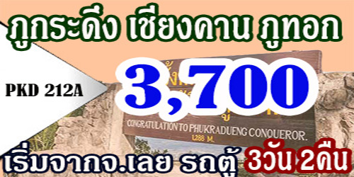 ทัวร์ภูกระดึง เชียงคาน ภูทอก 3,700 บาท  รถตู้ จากเลย