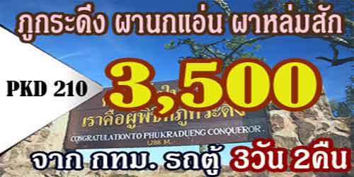 ทัวร์ภูกระดึง ผานกแอ่น ผาหล่มสัก 3,500 บาท จากกทม.รถตู้