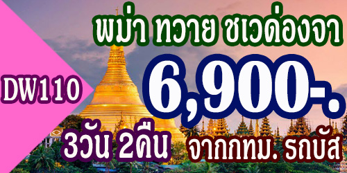 ทัวร์พม่า ทวาย พระเจดีย์ชเวด่องจา 6,900 บาท จากกทม. รถบัส