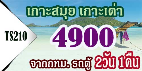 ทัวร์เกาะสมุย เกาะเต่า 4,900 บาท จาก กทม.รถตู้