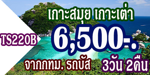 ทัวร์เกาะสมุย เกาะเต่า 6,500 บาท จาก กทม. รถบัส