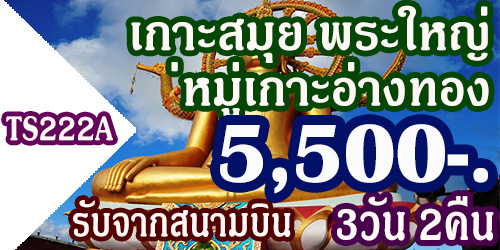 ทัวร์เกาะสมุย หมู่เกาะอ่างทอง พระใหญ่ 5,500 บาทรับจากสนามบิน