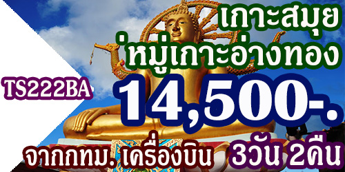 ทัวร์เกาะสมุย หมู่เกาะอ่างทอง 14,500 บาทจากกทม.เครื่องบิน