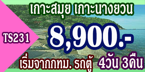 ทัวร์เกาะสมุย  เกาะนางยวน  8,900 บาท จากกทม.รถตู้