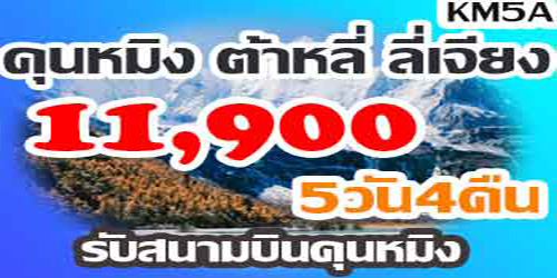 ทัวร์คุนหมิง ต้าหลี่   ลี่เจียง 11,900 บาท รับสนามบินคุนหมิง