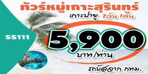 แพคเกจทัวร์หมู่เกาะสุรินทร์ เกาะปายู  5,900บาท จาก กทม.รถบัส